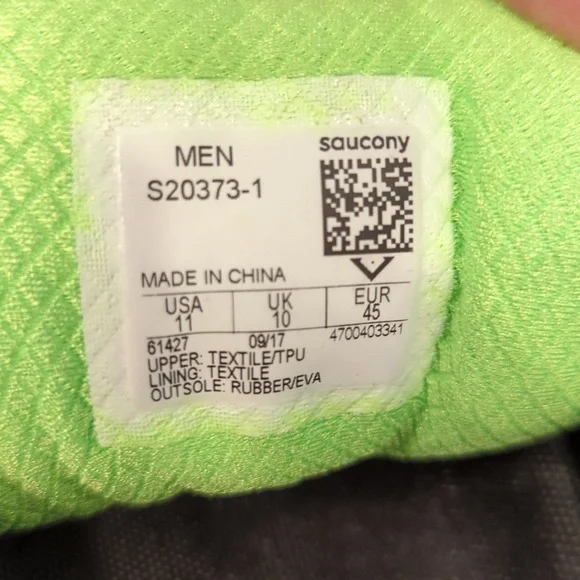 Men's US11 Saucony Ride 10 Everun running shoe - Picture 6 of 6